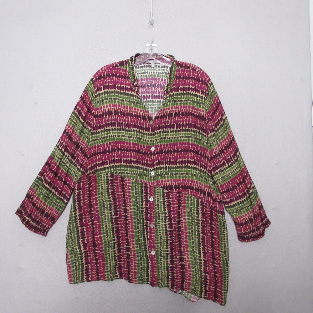 Habitat Clothes to Live in Top Tunic Art to Wear‎ Lagenlook Flowy Button Up Boho